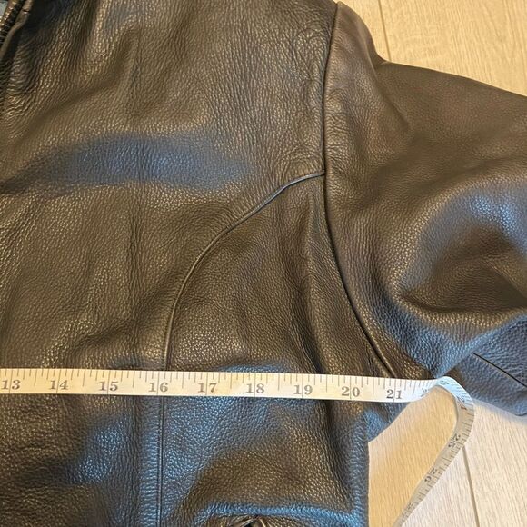 Vintage Screaming Eagle black leather motorcycle jacket floral detail - Picture 11 of 14